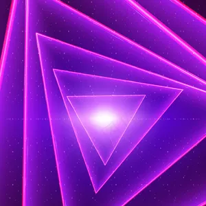 数据流可视化背景。紫色大数据流的三角形发光扭曲隧道作为二进制字符串。