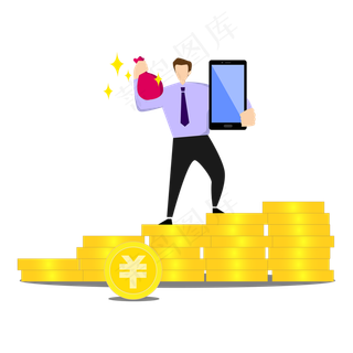 卡通手机经济贸易图