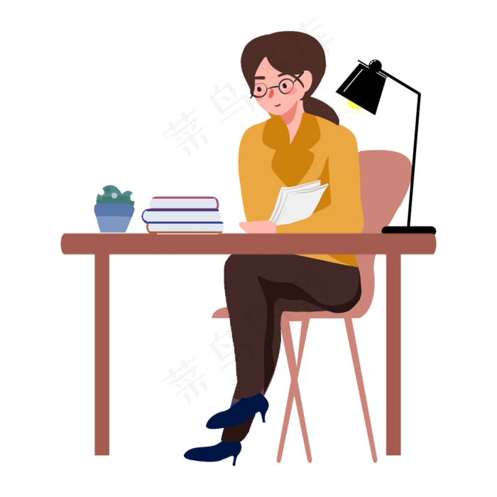 教师节老师批阅作业PNG