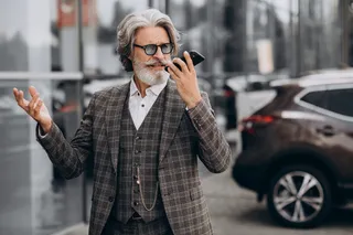 高级商务人员在打电话