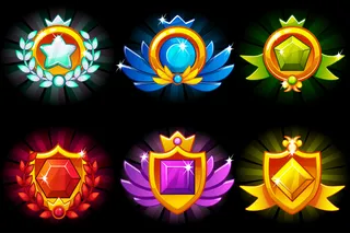 获得成就，模板奖和宝石。