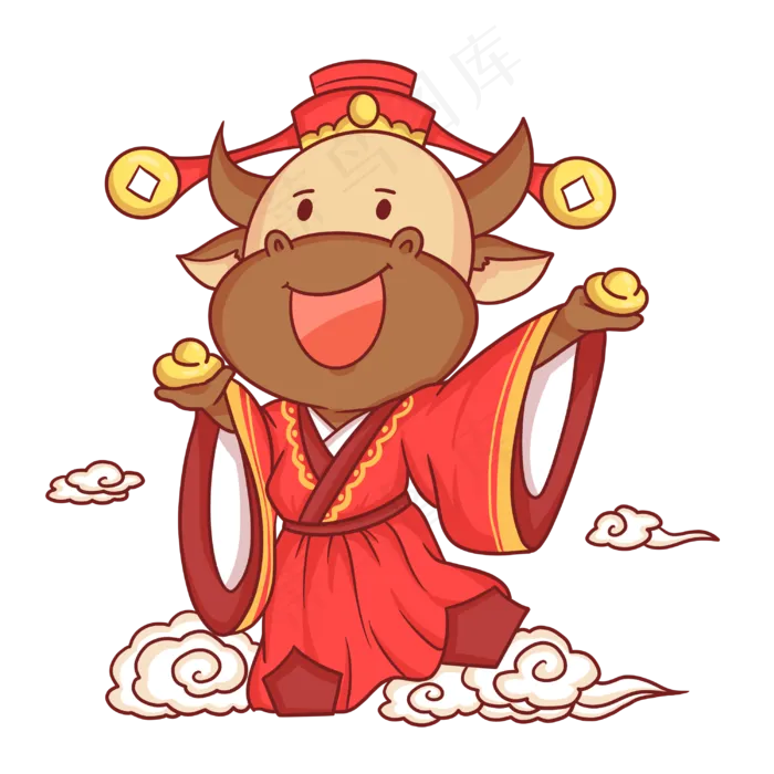 财神牛财源广进(3000X3000(DPI:300))psd模版下载