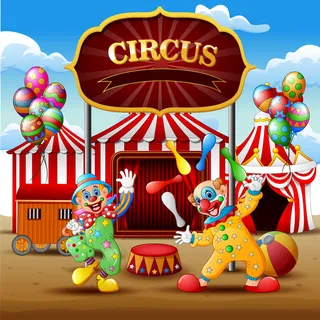 竞技场卡通小丑表演及杂技表演