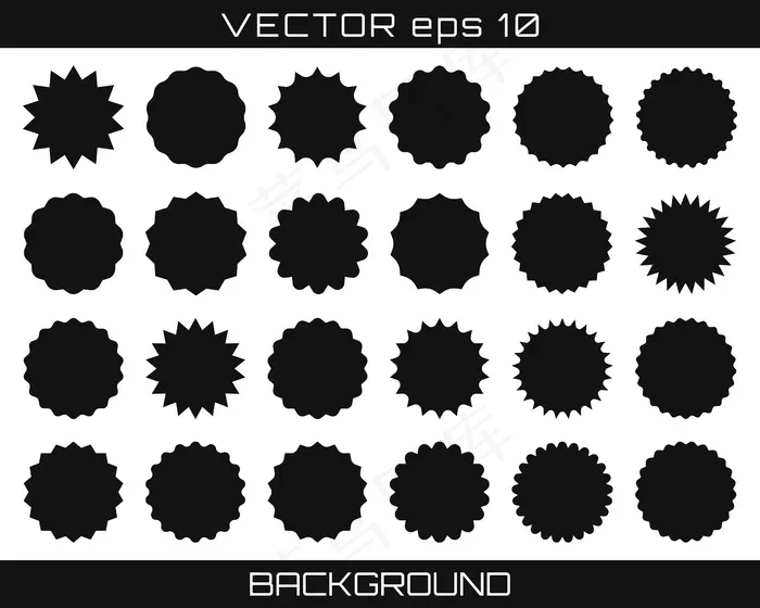 黑色标签集eps,ai矢量模版下载