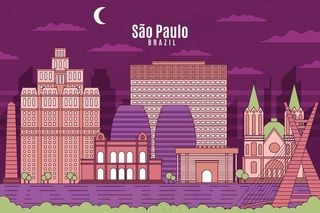 夜色中的圣保罗天际线