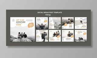 徒步旅行社交媒体帖子模板