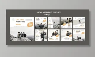 徒步旅行社交媒体帖子模板