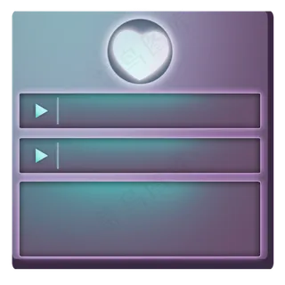 深蓝立体金属亮心文字框