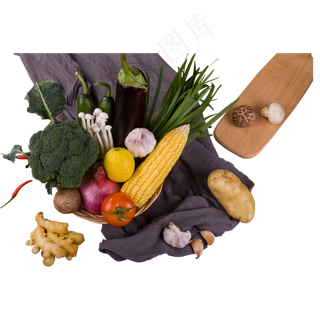 彩色一堆蔬菜美食元素
