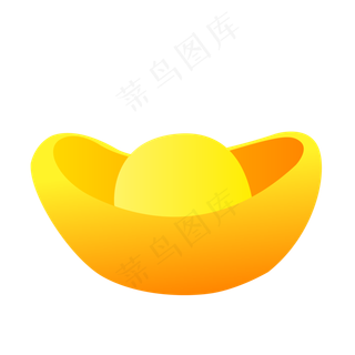 卡通黄色的元宝