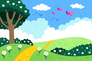 可爱的春天背景