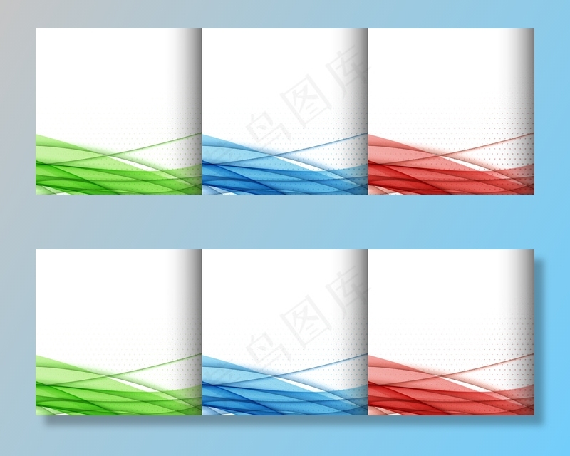 三色波浪式背景向量集