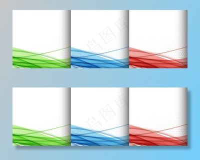 三色波浪式背景向量集 三色波浪式背景向量集