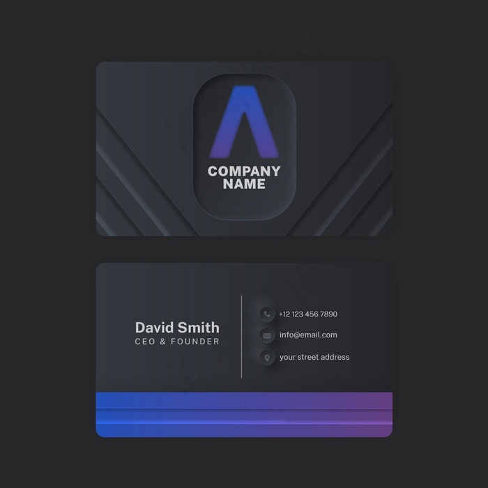 简约neumorph名片