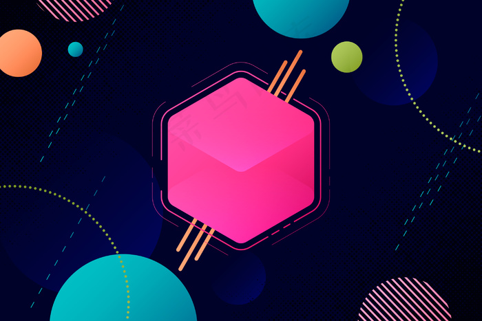 抽象背景，粉红色3d立方体eps,ai矢量模版下载