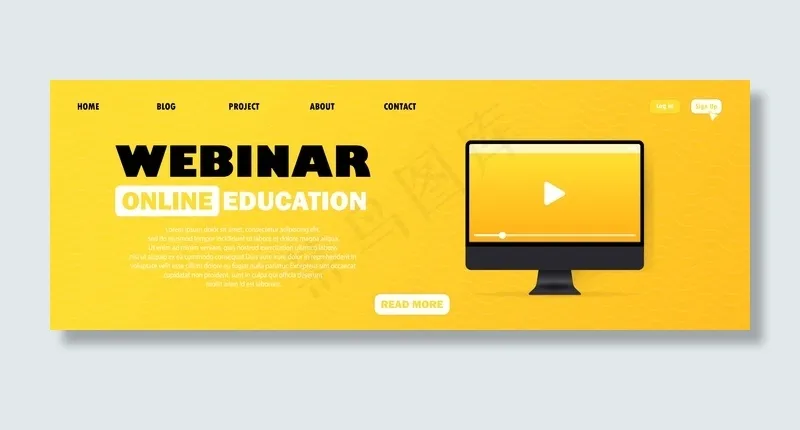 用于远程教育的网络研讨会eps,ai矢量模版下载