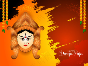 美丽的durga puja印度节日卡