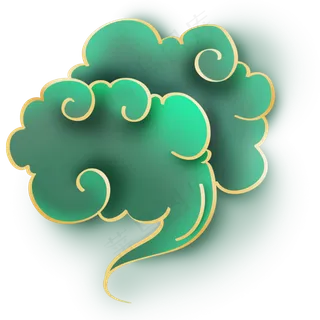 中式翠绿色祥云