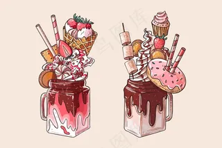 手绘怪物摇背景