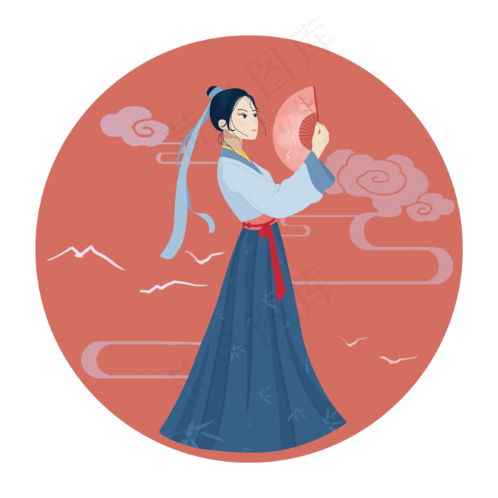 古装唯美小人男扮女装仙女PNG