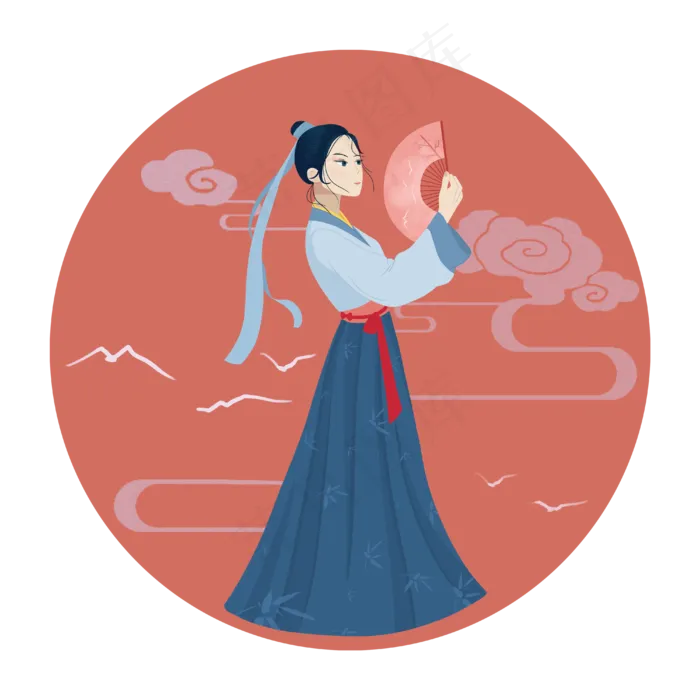 古装唯美小人男扮女装仙女PNG(4000X4000(DPI:300))psd模版下载