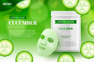 逼真黄瓜床单面膜广告