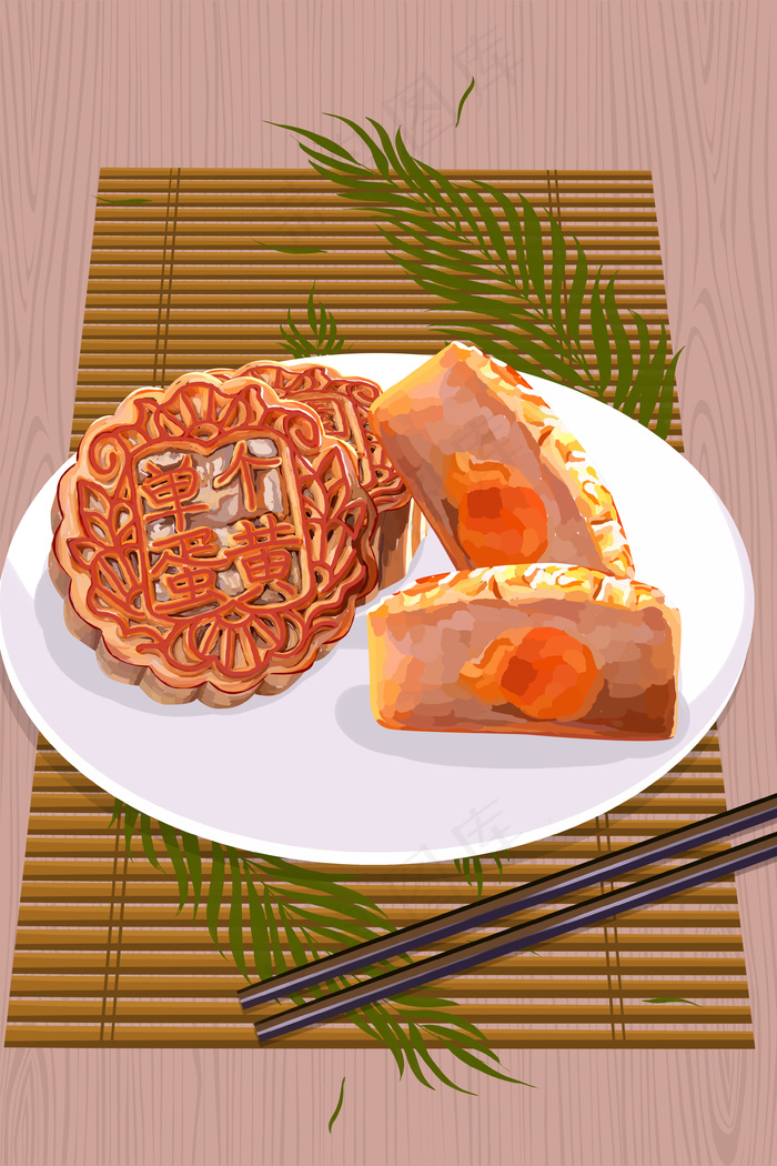 中秋节食品蛋黄月饼中秋