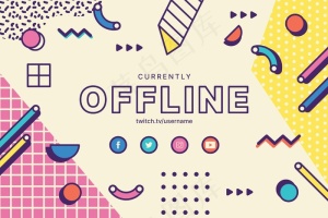 孟菲斯风格的Twitch横幅banner