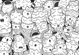 卡通涂鸦冰淇淋插画
