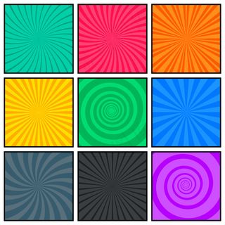 不同图案样式的漫画书空白页模板