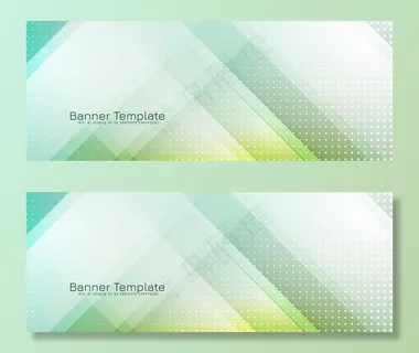 现代柔和的绿色几何横幅banner设计矢量