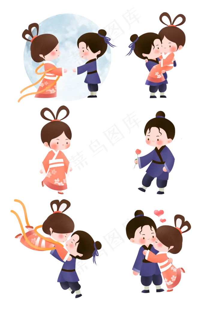 牛郎织女(4000X6000(DPI:300))psd模版下载