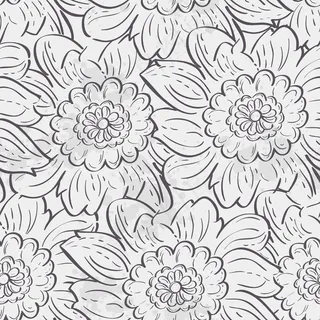 绣球花的无缝纹理。黑色轮廓