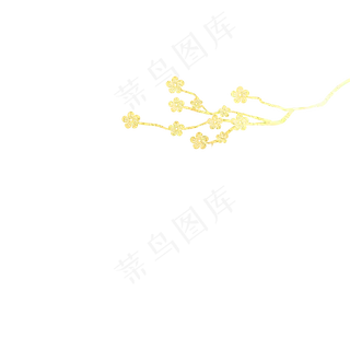 金色植物装饰下载