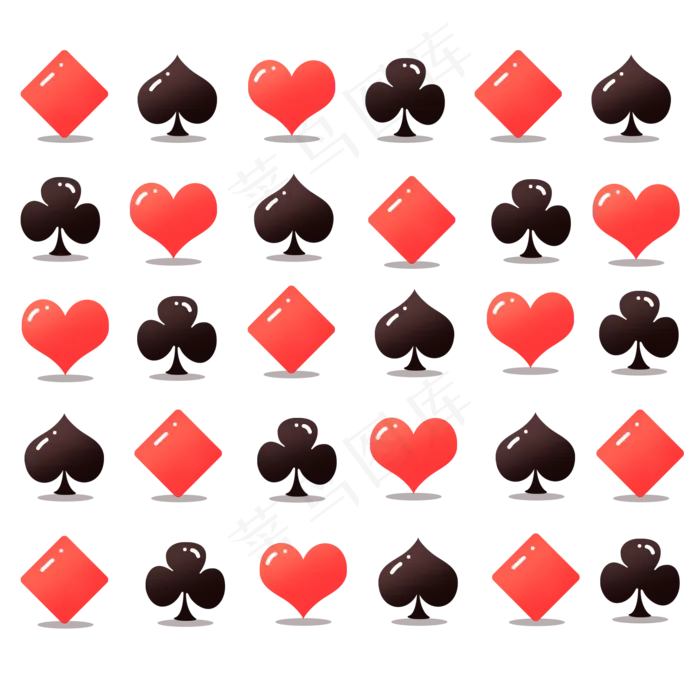 平铺立体扑克牌图标下载(2000X2000(DPI:300))psd模版下载