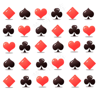 平铺立体扑克牌图标下载