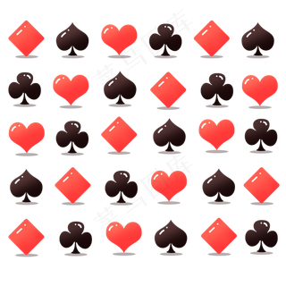 平铺立体扑克牌图标下载