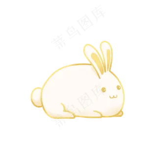中秋节赏月趴着的兔子玉兔卡通金