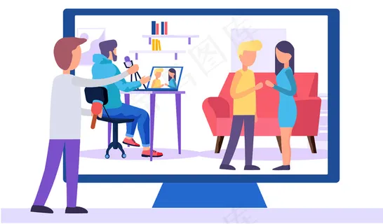 屏幕上的人正在处理视频