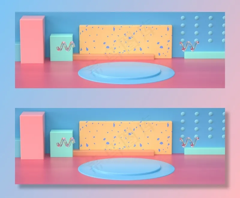 C4D立体清新电商展台banner(1920*700px 	       )psd模版下载