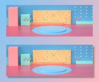 C4D立体清新电商展台banner