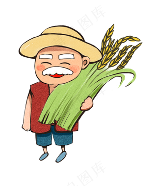 秋季秋收麦子收获农民伯伯老爷爷