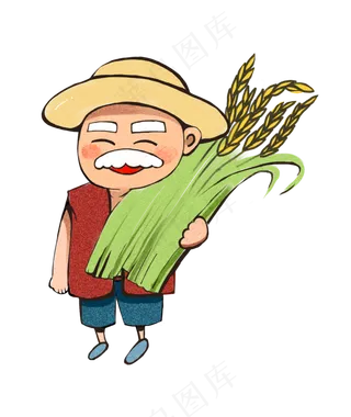 秋季秋收麦子收获农民伯伯老爷爷