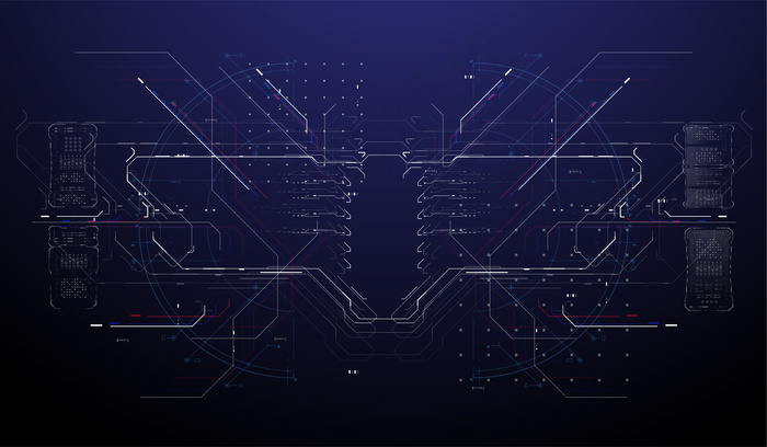 未来现代hud界面屏幕设计eps,ai矢量模版下载