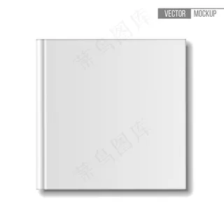 空白书本，俯视图。在白色背景上的模板正方形书籍，用于您的设计和演示。插图