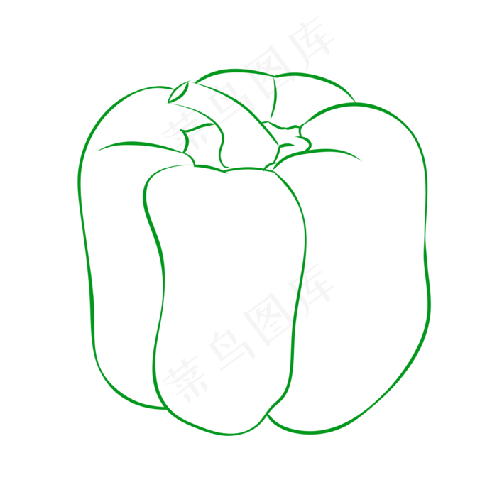 立秋手绘青辣椒线稿