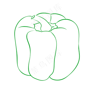 立秋手绘青辣椒线稿