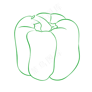 立秋手绘青辣椒线稿