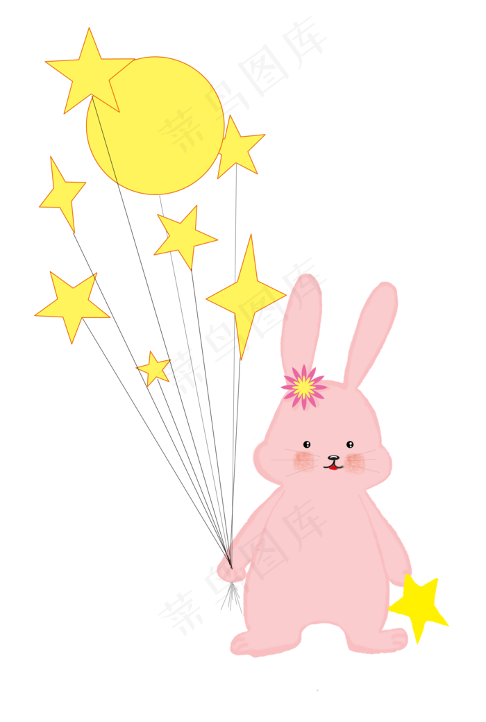 中秋节粉色玉兔(2073X3081(DPI:300))psd模版下载