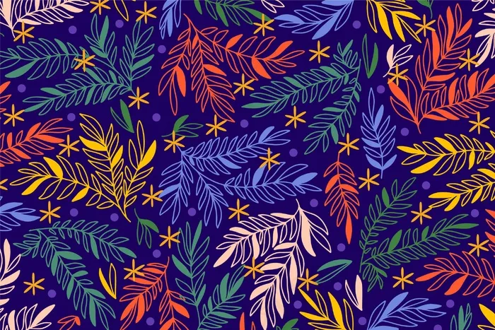 彩色花卉图案eps,ai矢量模版下载